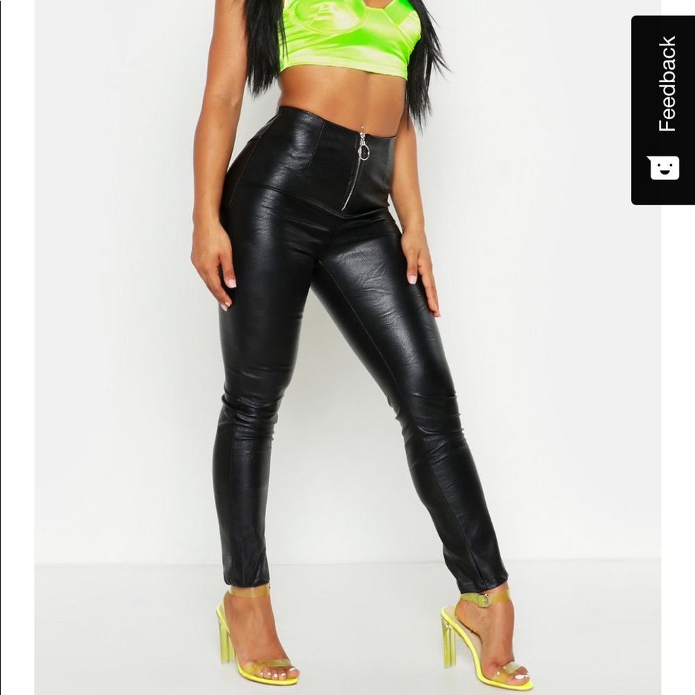 Faux leather skinnies
